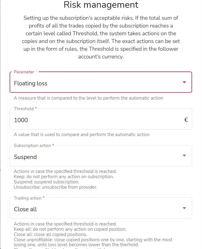 BlackBull Markets Copytrading setup - Step 4 Risk Management